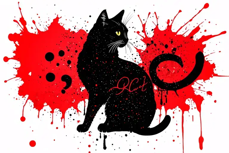 Semicolon Design Of A Cat Silhouette