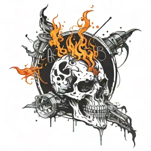 Ramb Skull And Flame Burns