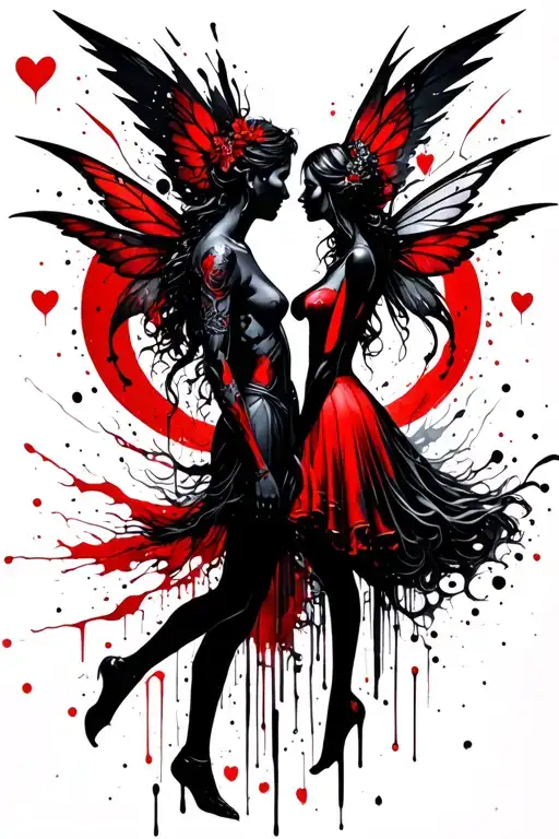 Male Seraphim And Female Fairy In Love You To The Moon