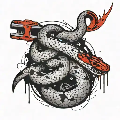 The Snake Wraps Itself Around The Knife