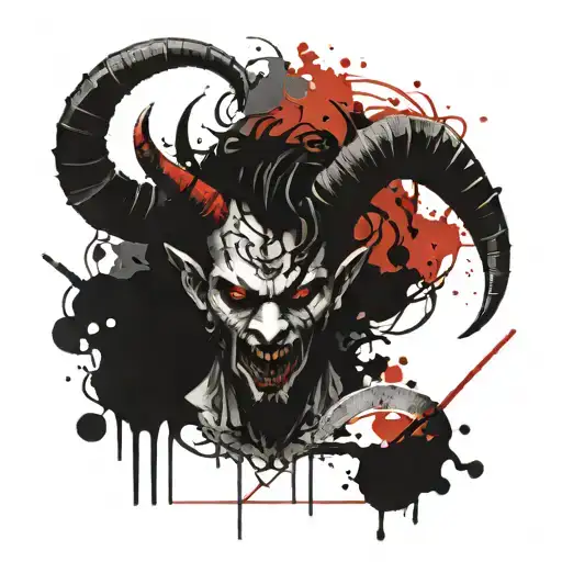 Demon With Horns Evil Blood