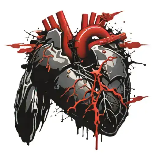 A Realistic Heart Which Has Been Broken And Put Back Together