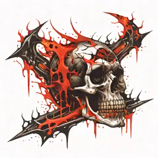 Bloody Skull Fire Mark Blade