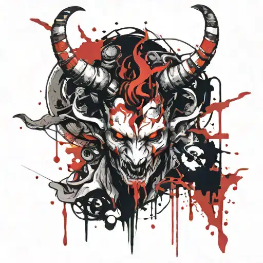 Demon Evil Horns Blood Darkness
