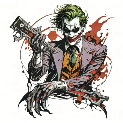 Joker Phoenix With A Bloody Blade