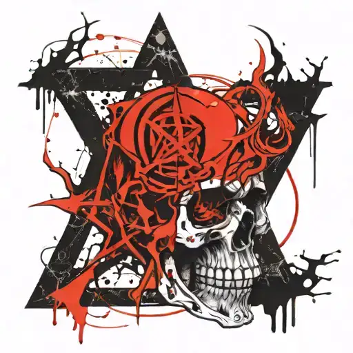 Pentagram Skull Evil Blood