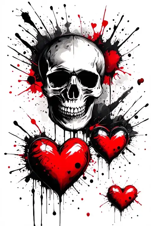 Skull Hearts And Heart