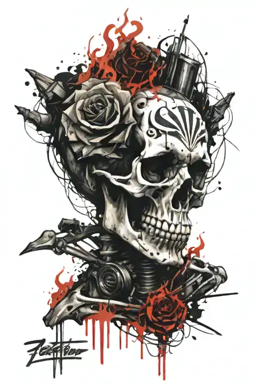 Skeleton Suffering Burning