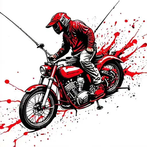 Carpenter Fishing Old Motorbike Riding