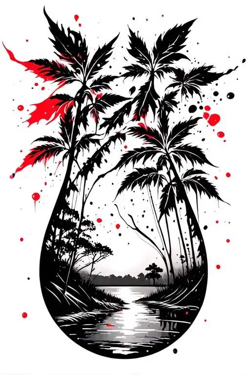 Tear Drop Nature Scene Sunset Sky