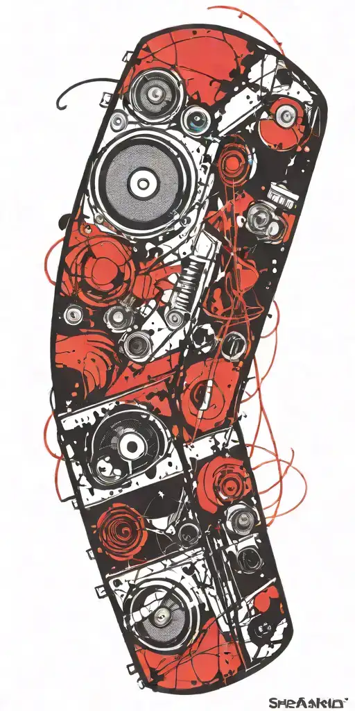 Rock Music Bands Speaker Playing Colorful Sounds Of Music