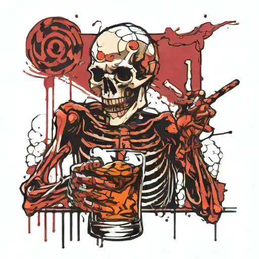 Skeleton Drinking Whiskey Glass
