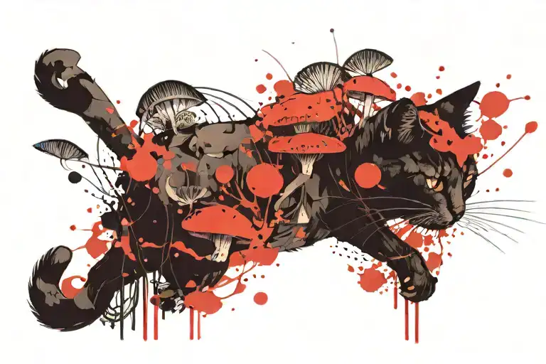 Mushroom And Cat