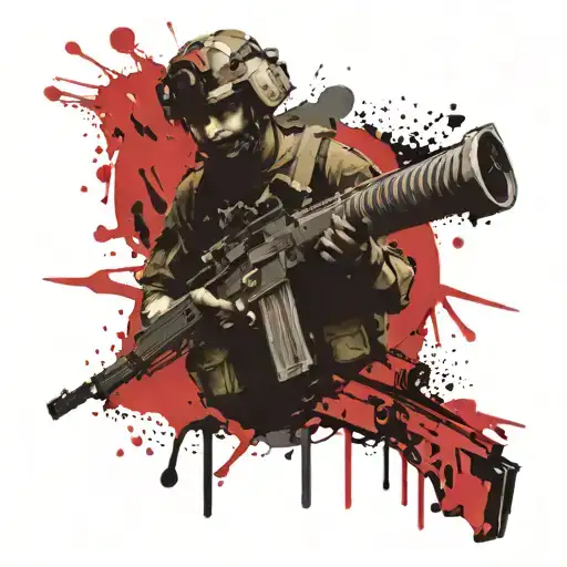 Idf Soldier Holding A Gun