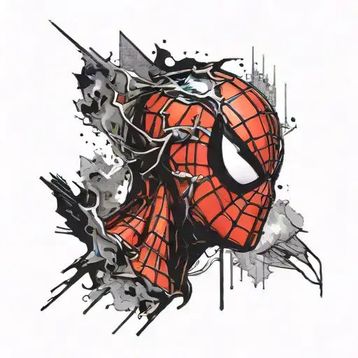 Headshot Of Spider Man Looking Right Side