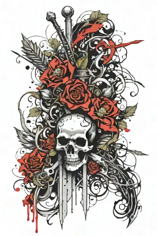 Old Skul Sword With Vines