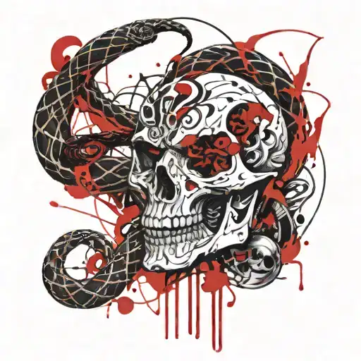 Skul And Snake And Knife