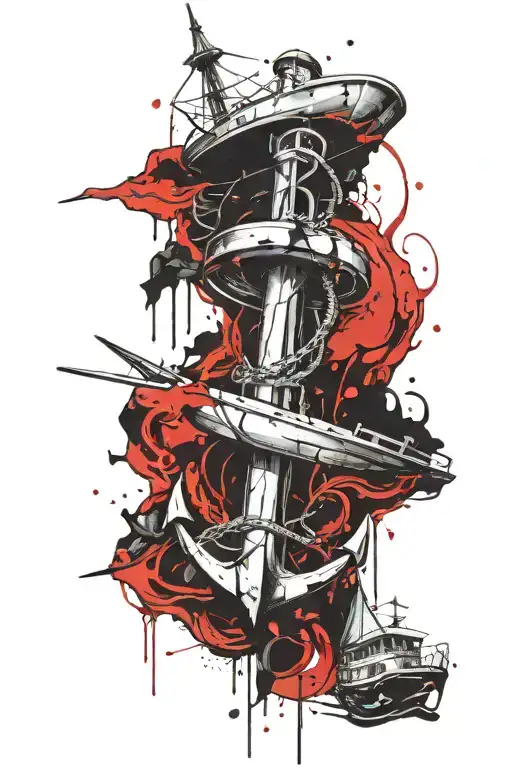 Stingray And Anchor Connected