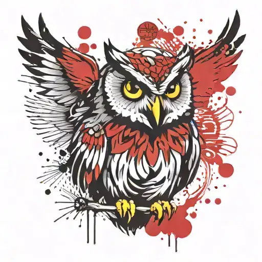 Owl Wearing Hawaiian Shirt Standing