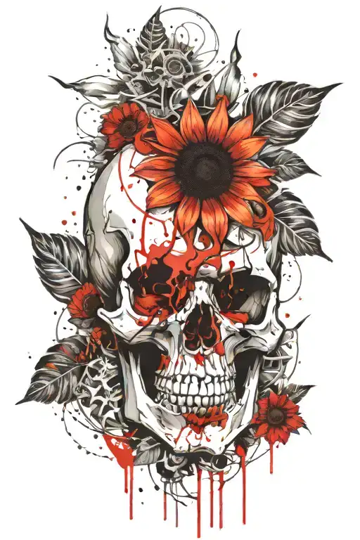 Skull Fire Sunflower