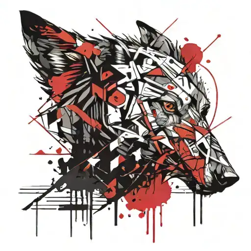 A Plot With A Wolf And A Crow Wrapped In Adhesive Tape On