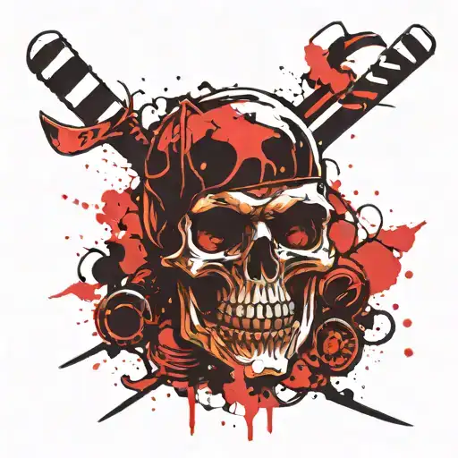 Ice Hockey Stick Skull And Crossbones