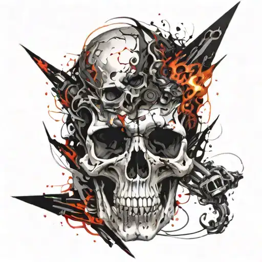 A Vortex Of Fire Forming Into The Shape Of A Skull