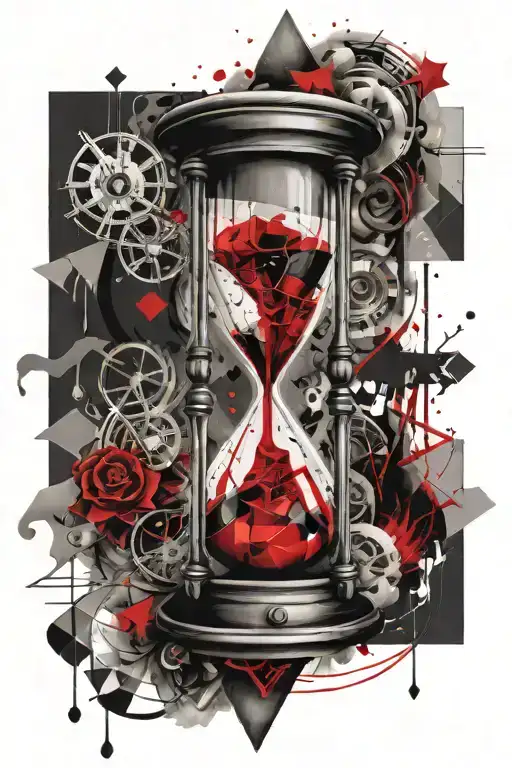 Hourglass Surrounded With Geometric Design