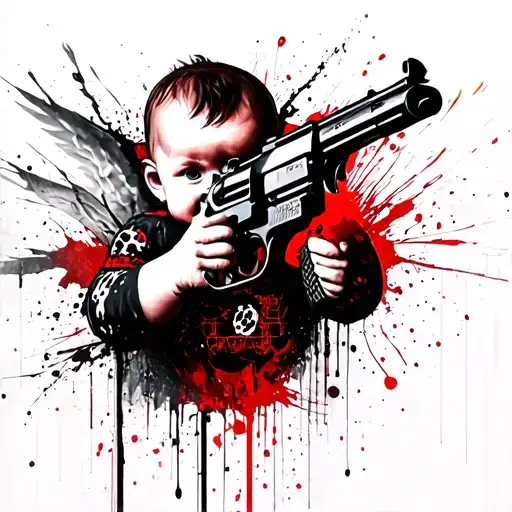 Baby Angle With Guns