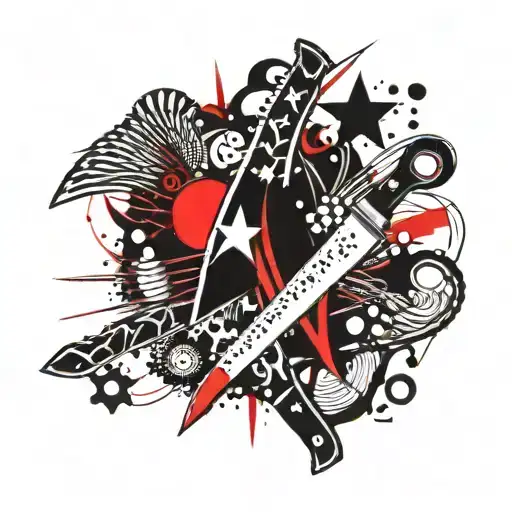 Kitchen Knife Cleaver Knife Whisk And 3 Stars And A Sun