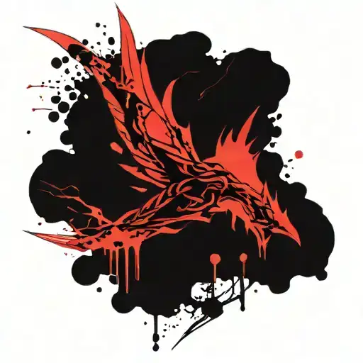 Yveltal Black And Red Simple