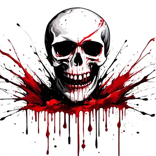 Skull With Blood Dripping