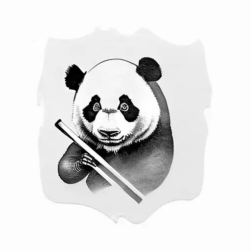 Panda With Pool Cue