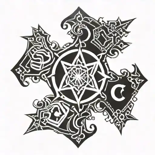 Snowflake And Space Ace Combined Symbol