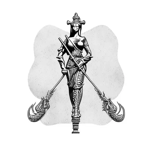 Lady Justice With Dragon