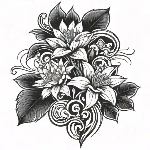 Cross With Water Lily And Narcissus