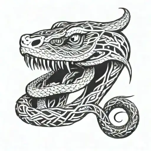 Biting Snake Going From Neck To Collarbone