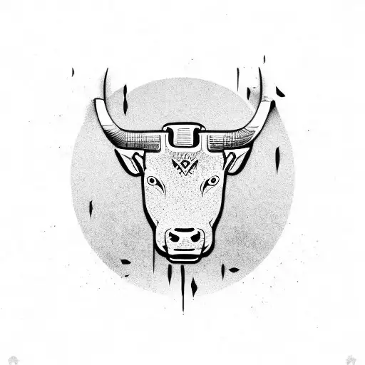 Tribal With Bull Head