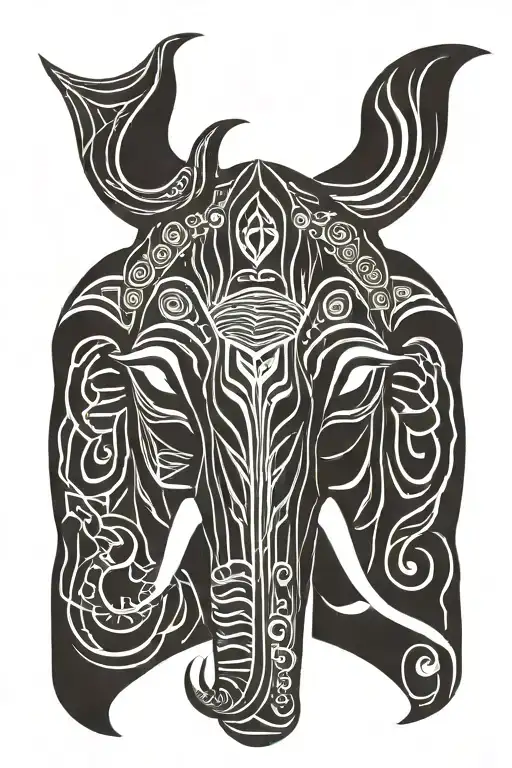 Elephant African Tribal Mask