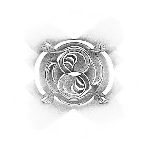 Yin Yang Ouroboros Lotus
