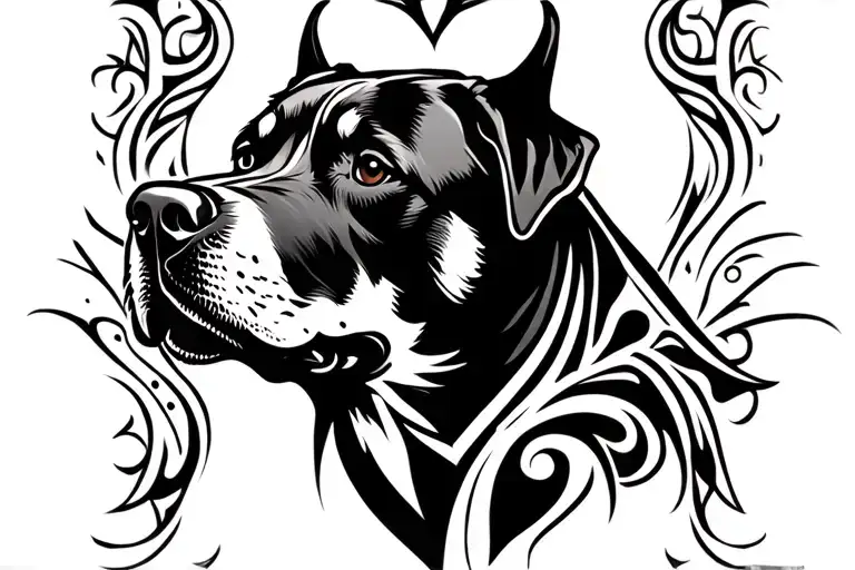 Rottweiler Nord Mythology Profile Head