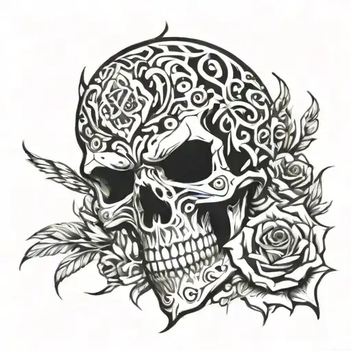Eagle Rose Skull