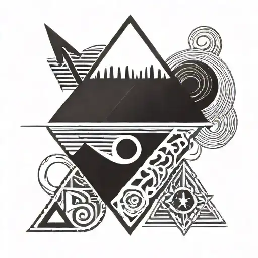 A Minimalist Tattoo Design Combining Nordic And Egyptian Symbols In A Unique Way