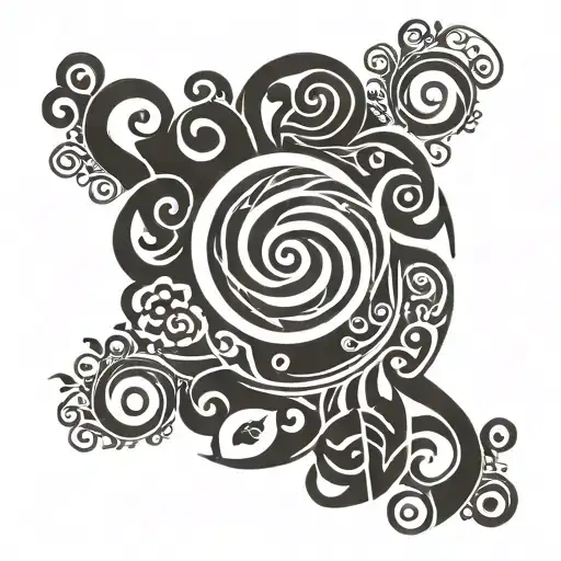 Koru And Flowers In A Ring