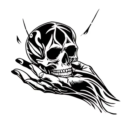 Yorik Skull And In Hand