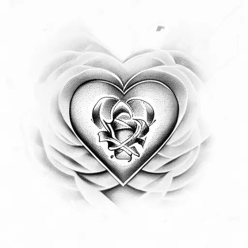 Heart Emerging From Rose Infinty Symbol Stem