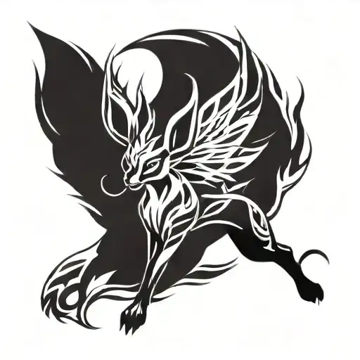 Leafeon Full Body Black And White