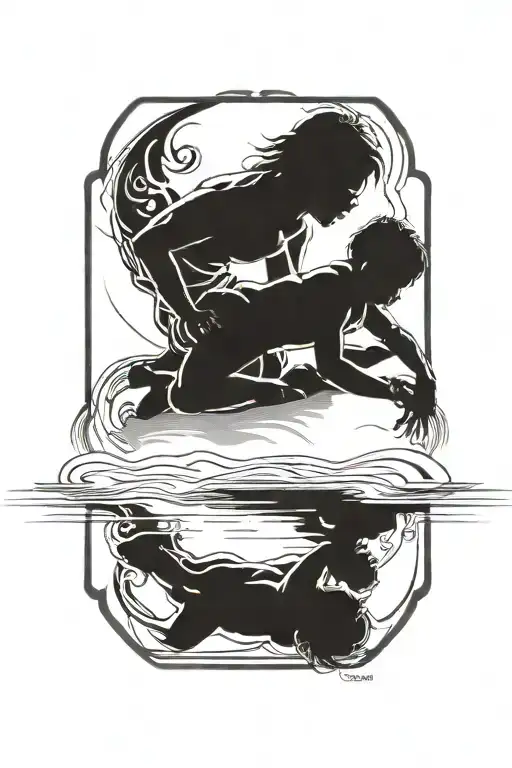 Brother And Sister Playinin The Sunset Reflecting Personal Development