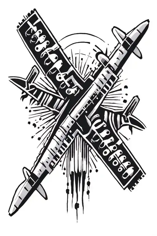 A Tattoo Design Chefs Travaling Tha Airplane