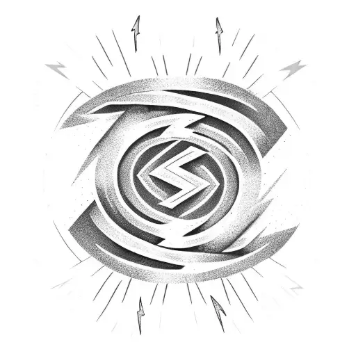 Lightning Bolt Which Ends In A Ring All Around The Arm